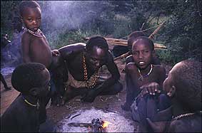 Hadza-morning fire Hadza-morning fire